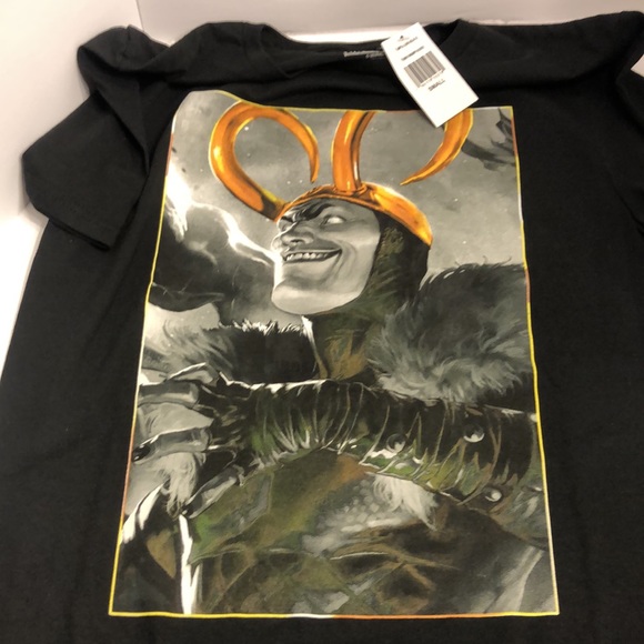 Marvel Other - Marvel LOKI GOLDEN HORNS Black T-Shirt Size S Small NWT Officially Licensed